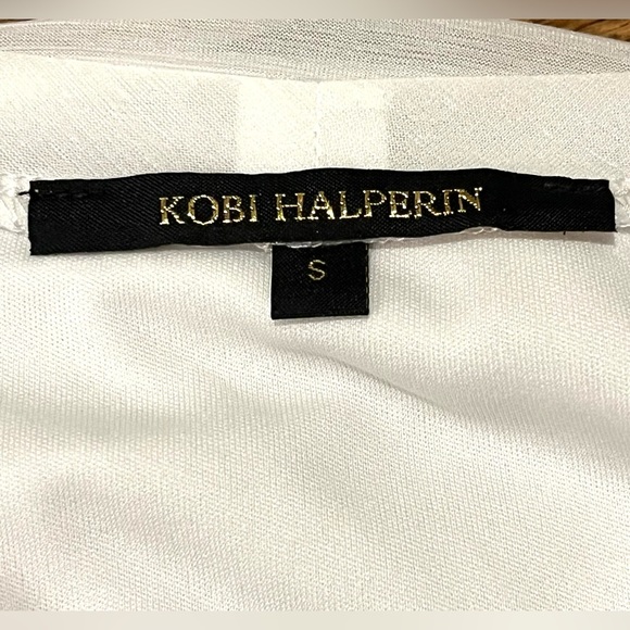 NEW Kobi Halperin Ruche Fitted White Top Shirt Blouse Sleeveless S - Picture 6 of 6